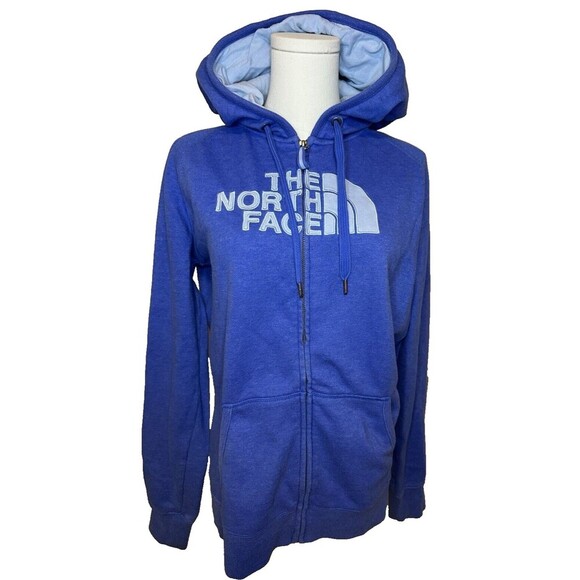 North Face Full Zip Blue Large Size Hoodie - Picture 1 of 8